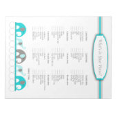 財布の中に何が象の赤ちゃんシャワーゲーム ノートパッド (正面)