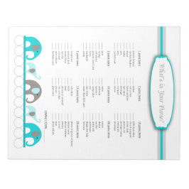 財布の中に何が象の赤ちゃんシャワーゲーム ノートパッド