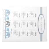 財布の中に何が象の赤ちゃんシャワーゲーム ノートパッド (正面)