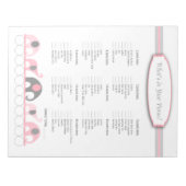 財布の中に何が象の赤ちゃんシャワーゲーム ノートパッド (正面)