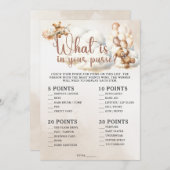 財布の中に何が赤ちゃんシャワーのゲームかわいいクマ 招待状 (正面/裏面)