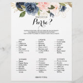 財布の中に何が金ゴールドネイビーブライダルシャワーゲーム (正面)