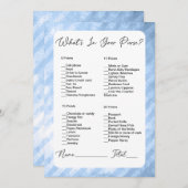 財布の中に何が青いブライダルシャワー 招待状 (正面/裏面)