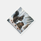 財布の中に救黒リスのドングリ スタンダードカクテルナプキン (角)