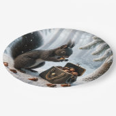 財布の中に救黒リスのドングリ ペーパープレート (アングル)