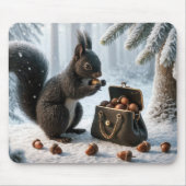 財布の中に救黒リスのドングリ マウスパッド (正面)