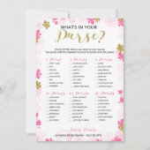 財布の中のホイットゲームブライダルシャワーフローラ 招待状 (正面)