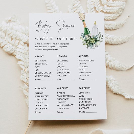 財布の中のレミーのwhats赤ちゃんシャワーのゲームカード 招待状