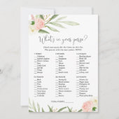 財布の中の何がベビーブライダルシャワーゲーム 招待状 (正面)