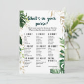 財布の中の何サファリ赤ちゃんシャワーゲーム 招待状 (スタンド正面)