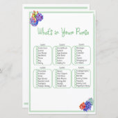 財布の中の吸汁性のベビシャワーゲームの中に何が含まれている (正面/裏面)