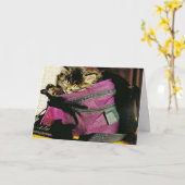 財布の中の寝坊恋しく思の子カスタム猫 カード (黄色い花)