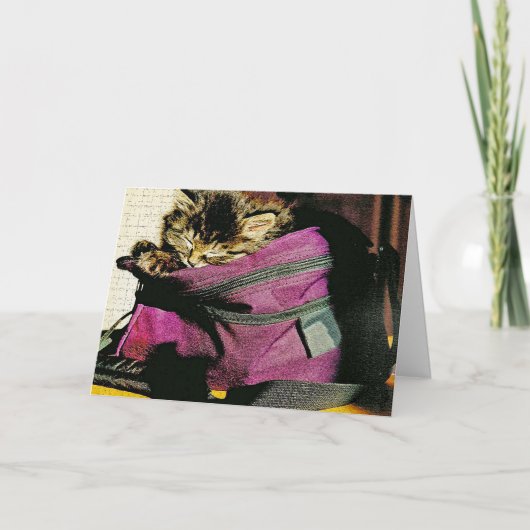 財布の中の寝坊恋しく思の子カスタム猫 カード (正面)