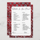 財布の中の赤いビクトリアンブライダルシャワー 招待状 (正面/裏面)
