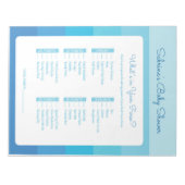 財布の中の青い赤ちゃんグラデーションのシャワー ノートパッド (正面)