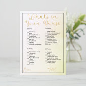 財布の中の黄色いグラデーションブライダルシャワー 招待状 (スタンド正面)