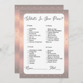 財布の中身バラ金ゴールドドットブライダルシャワー 招待状 (正面/裏面)