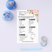 財布の中身ブライダルシャワーピンクゲームカード チラシ (シングル)