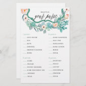 財布の中身 フローラル ブライダルシャワーゲーム (正面/裏面)