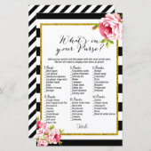 財布の中身 – ブライダルシャワーゲーム (正面/裏面)