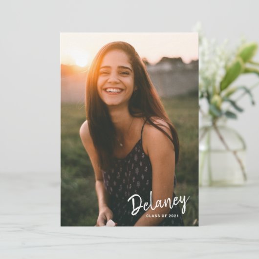 財布の写真の卒業発表 案内状 (スタンド正面)