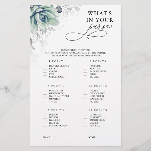 財布の吸汁性の高いブライダルシャワー (正面)