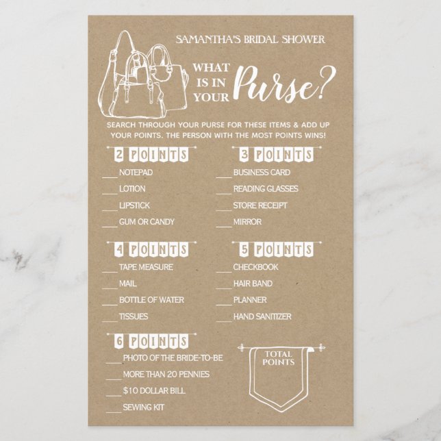 財布の素朴なシャワーのバイリンガルゲームの内容 (正面)