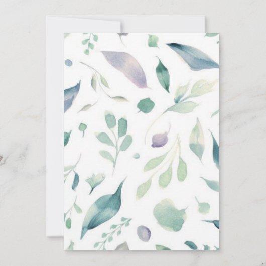 財布の緑のブライダルシャワー 招待状 (裏面)