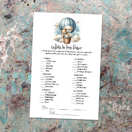 財布の赤ちゃんシャワーゲームカードの内容 便箋