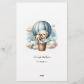 財布の赤ちゃんシャワーゲームカードの内容 便箋 (裏面)