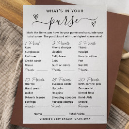 財布の赤ちゃんシャワーゲームカードの内容 招待状