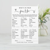 財布の赤ちゃんシャワーゲームカードの内容 招待状 (スタンド正面)