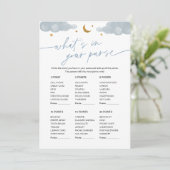 財布の赤ちゃんシャワーゲームキラキラ星 招待状 (スタンド正面)