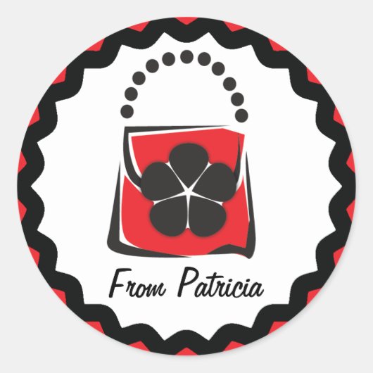 財布ギフトラベル ラウンドシール (正面)