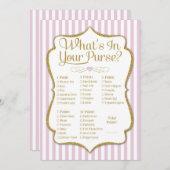 財布ゲームピンク金ゴールドベビーシャワーブライダルシャワー (正面/裏面)