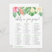 財布ゲーム熱帯ハワイアンブライダルシャワーゲーム エンクロージャーカード (正面/裏面)