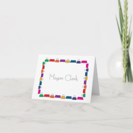 財布ハンドバ縁どッパーソナライズされたグ文具 ノートカード