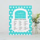 財布ブライダルシャワーゲームターコイズ (スタンド正面)