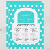 財布ブライダルシャワーゲームターコイズ (正面/裏面)