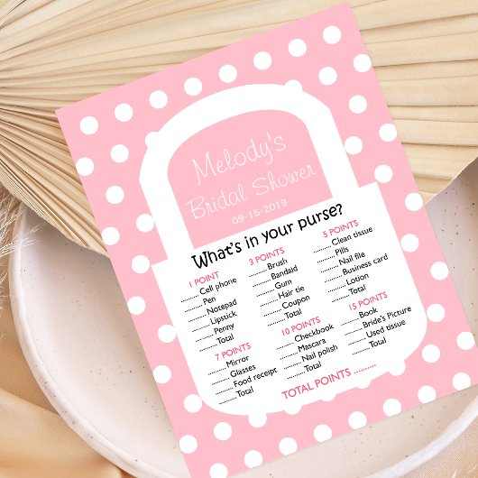 財布ブライダルシャワーゲーム – ピンク