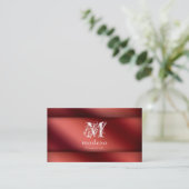 財政の名刺の赤い金属 名刺 (スタンド正面)