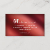 財政の名刺の赤い金属 名刺 (裏面)