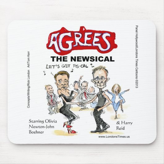 財政の崖のギフトカーおもしろいドとティーの終了 マウスパッド (正面)