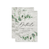 財政の繊細なユーカリ結婚プタス詳細RSVP ノートカード (正面/裏面インサイチュ)