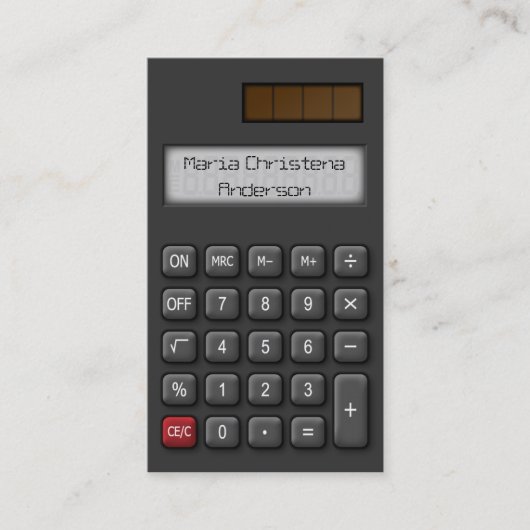 財政の計算機の名刺(黒) 名刺 (正面)