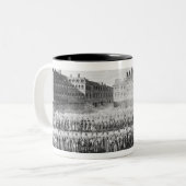 財産の開始の行列 ツートーンマグカップ (正面左)