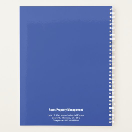 財産実在又は不動産会社の名称表 プランナー手帳 (裏面)