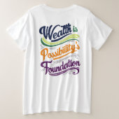 財貨は可能性のTシャツ プラスサイズTシャツ (デザイン裏面)