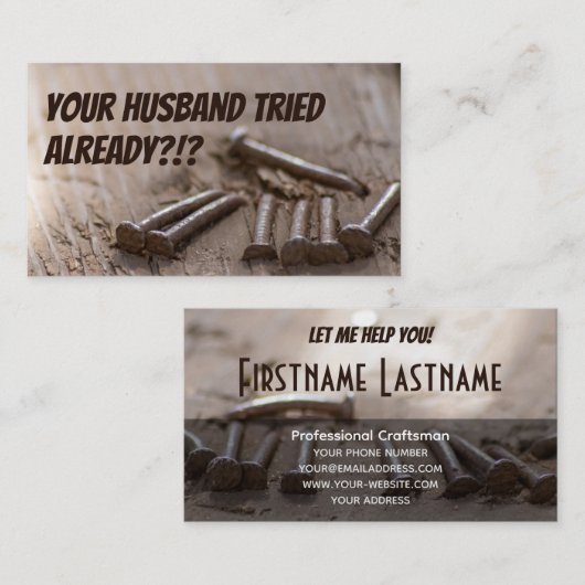 貧おもしろい救済夫の職人 名刺 (正面/裏面)