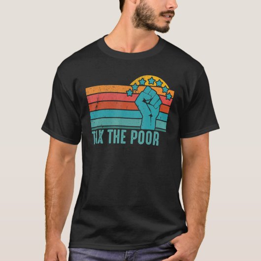 貧しいレトロヴィンテージアンチ資本主義に課税 Tシャツ (正面)